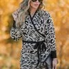 Mainstrip Apparel Wild Heart Leopard Print Knit Dress - Taupe Small