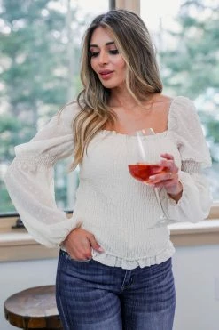 Promesa Medium Falling Fast Peasant Top - Cream 9 Promesa Medium Falling Fast Peasant Top - Cream