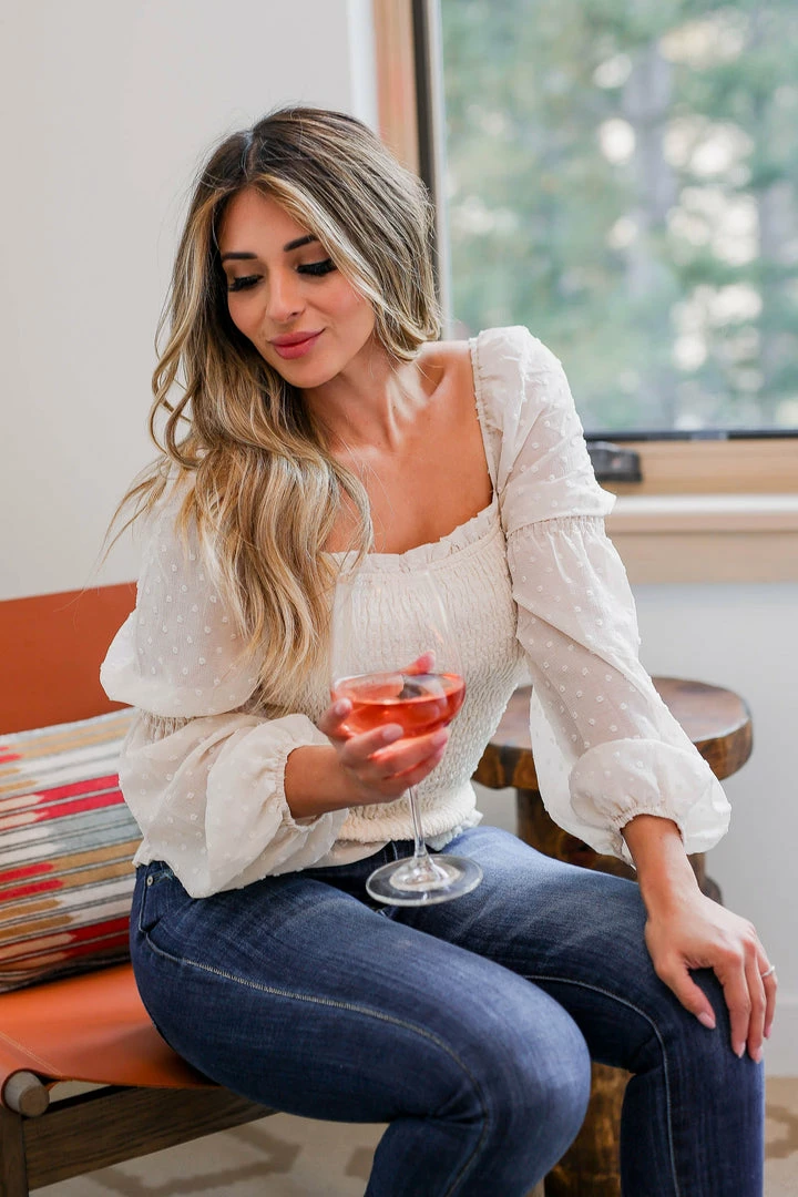 Promesa Medium Falling Fast Peasant Top - Cream 3 Promesa Medium Falling Fast Peasant Top - Cream