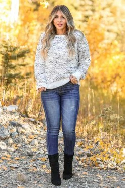 Promesa Cozy Life Popcorn Sweater - Grey