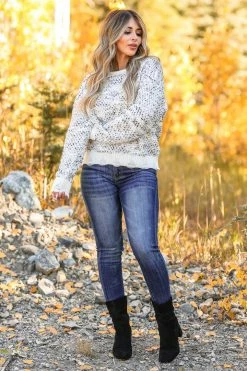 Promesa Cozy Life Popcorn Sweater - Grey