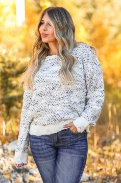 Promesa Cozy Life Popcorn Sweater - Grey