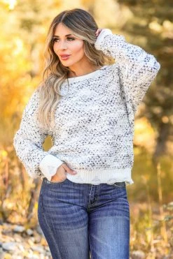 Promesa Cozy Life Popcorn Sweater - Grey