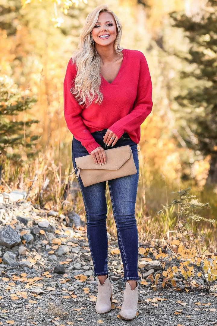 NK-01 Small CBRAND All Smiles Knit Sweater - Red 5 NK-01 Small CBRAND All Smiles Knit Sweater - Red