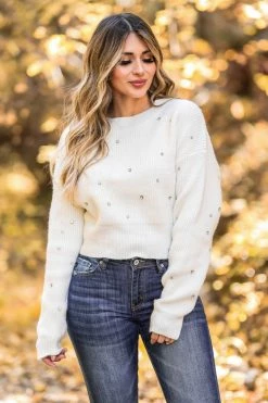 MA-01 Medium CBRAND Starry Night Crystal Sweater - White 10 MA-01 Medium CBRAND Starry Night Crystal Sweater - White