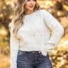 MA-01 Medium CBRAND Starry Night Crystal Sweater - White 2 MA-01 Medium CBRAND Starry Night Crystal Sweater - White