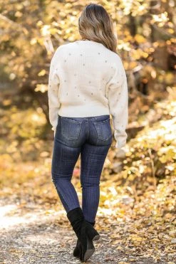 MA-01 Medium CBRAND Starry Night Crystal Sweater - White 11 MA-01 Medium CBRAND Starry Night Crystal Sweater - White