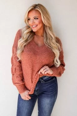 NK-01 CBRAND Big Dreams Sweater - Rust