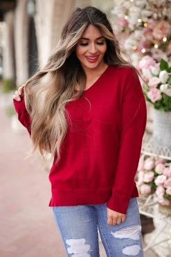 Newbury Kustom Go With The Flow Sweater - Cranberry