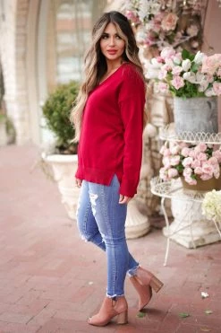 Newbury Kustom Go With The Flow Sweater - Cranberry