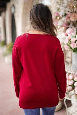 Newbury Kustom Go With The Flow Sweater - Cranberry