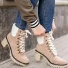 KKE Originals 6 Monroe Sherpa Booties - Khaki