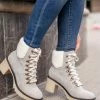 KKE Originals Monroe Sherpa Booties - Grey