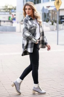 KKE Originals Monroe Sherpa Booties - Grey