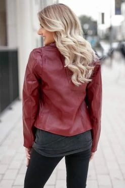Promesa CBRAND Limitless Vegan Leather Jacket - Wine