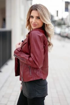Promesa CBRAND Limitless Vegan Leather Jacket - Wine