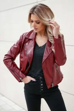 Promesa CBRAND Limitless Vegan Leather Jacket - Wine