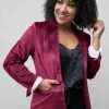 Promesa CBRAND Up Till Midnight Velvet Blazer - Wine Small 2 Promesa CBRAND Up Till Midnight Velvet Blazer - Wine Small