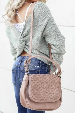 MMS Trading Everything In Its Place Woven Saddle Bag - Taupe New Arrivals