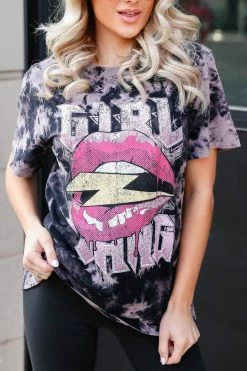 Zutter "Girl Gang" Tie Dye Graphic Tee - Black