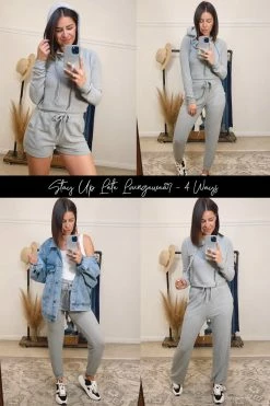 Mono B Small Stay Up Late Loungewear - Grey