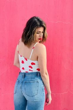 FL-01 CBRAND Every Heartbeat Cropped Tank - White