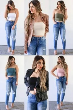 Active Basic Basics Like Magic Basic Strapless Crop Tops