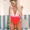 Stylish Sitting Pretty Poolside Color Block Swimsuit