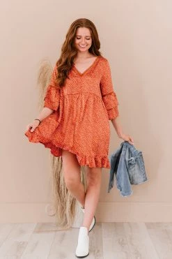 Trendsi Curtain Call Dotted Babydoll Dress