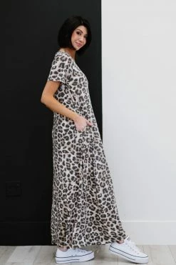 Trendsi 1XL Born To Be Wild Leopard Print Maxi Dress