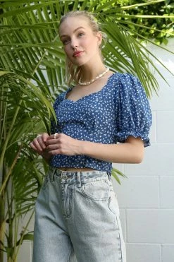 Lilou SS Puff Sleeve Top With Tie Back Fresh From LA 17 Lilou SS Puff Sleeve Top With Tie Back Fresh From LA