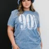 Trendsi Fresh From LA 90's Graphic Tee - Blue