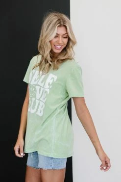 Trendsi Self Love Club Graphic Tee - Lime Fresh From LA