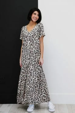 Trendsi 1XL Born To Be Wild Leopard Print Maxi Dress