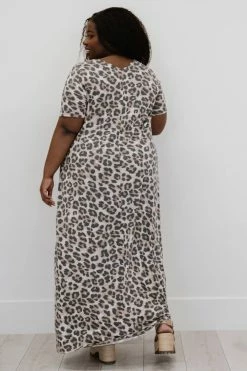 Trendsi 1XL Born To Be Wild Leopard Print Maxi Dress