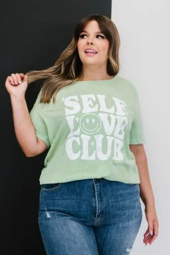 Trendsi Self Love Club Graphic Tee - Lime Fresh From LA