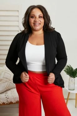 Trendsi Late For Lattes Blazer Jacket In Black