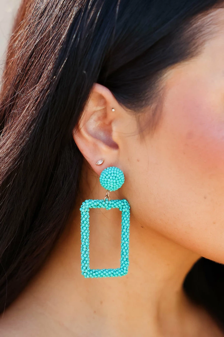 TJ Cabana Happy Hour Beaded Earrings - Turquoise 4 TJ Cabana Happy Hour Beaded Earrings - Turquoise