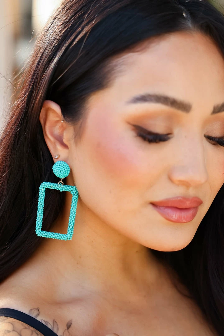 TJ Cabana Happy Hour Beaded Earrings - Turquoise 3 TJ Cabana Happy Hour Beaded Earrings - Turquoise