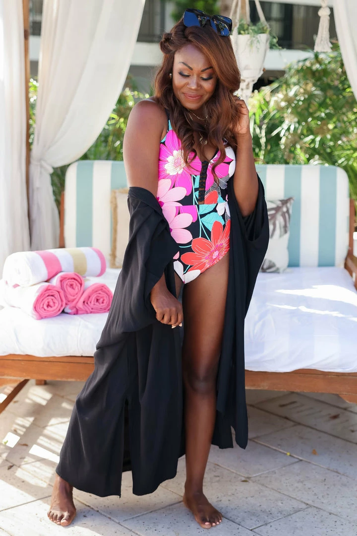 LA BLANCA In Full Bloom Reversible Plunge Swimsuit - Multi New Arrivals 8 LA BLANCA In Full Bloom Reversible Plunge Swimsuit - Multi New Arrivals