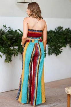 DD Miami Nights Smocked Top And Pants - Teal